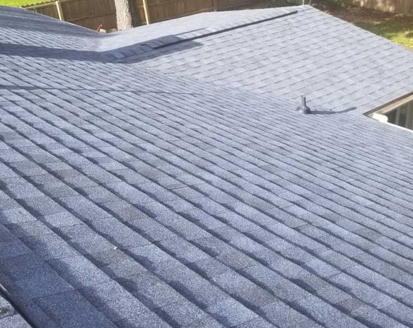 Rows of new architectural shingles