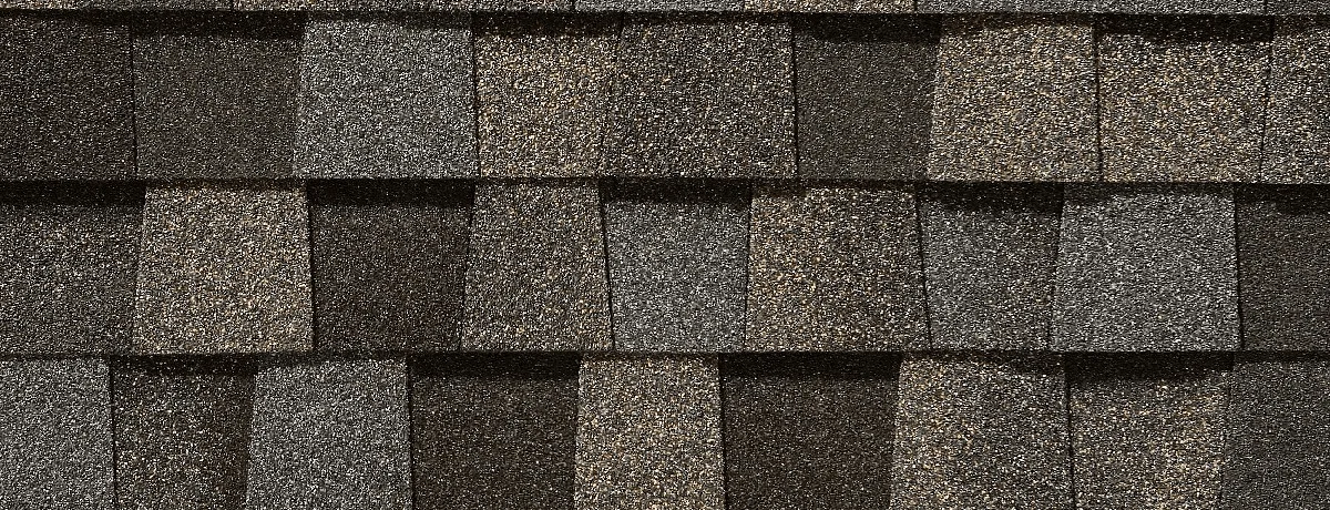Close view of new architectural shingles